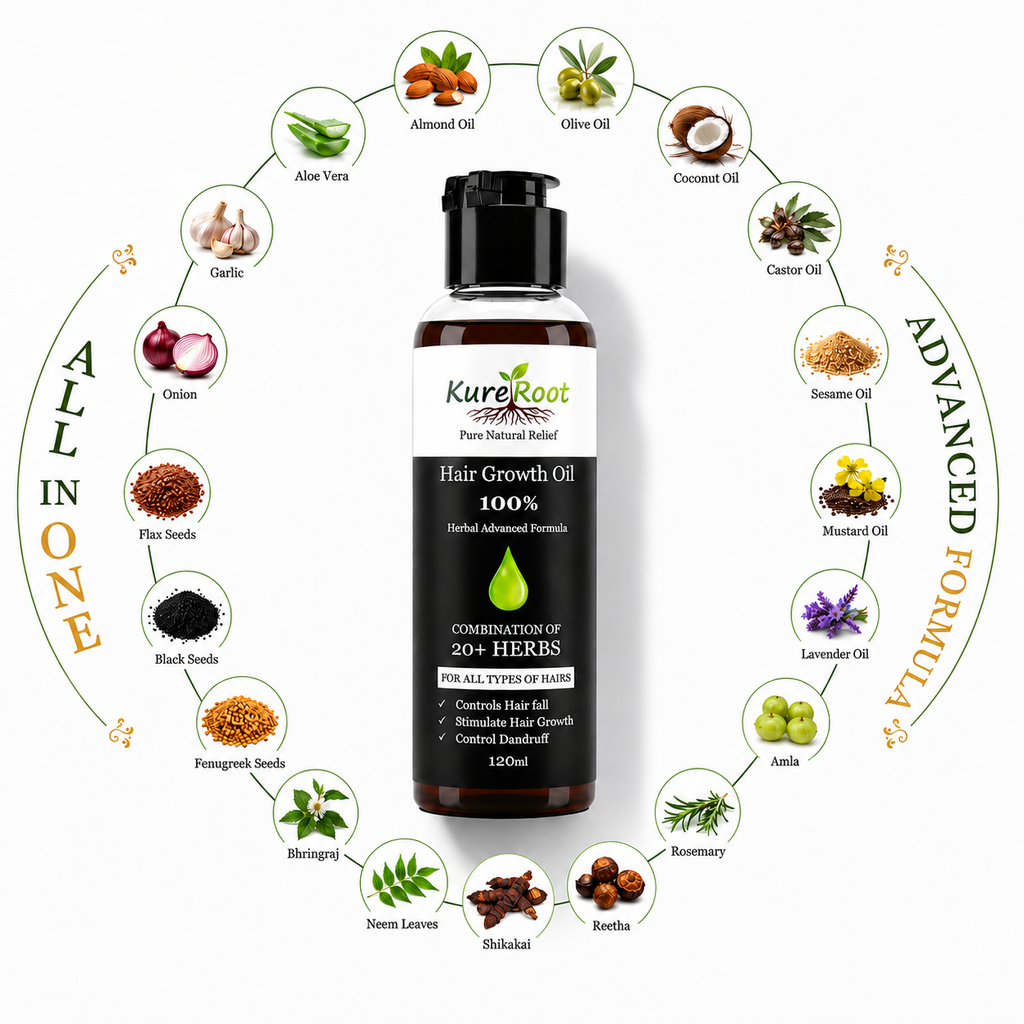 Kure Root Hair Growth Oil - 100% Natural Advance Formula